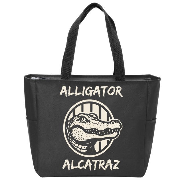 Swamp Prison Alcatraz Alligator Bayou Concept Zip Tote Bag