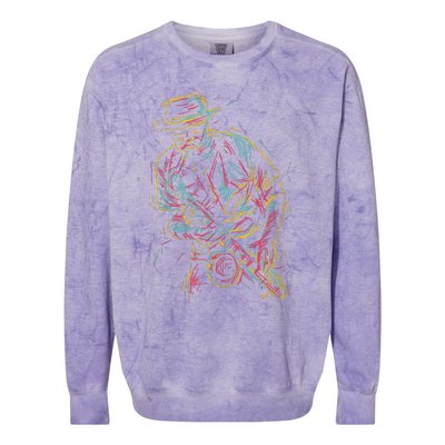 Saxophone Player Abstract Art Colorblast Crewneck Sweatshirt