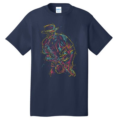 Saxophone Player Abstract Art Tall T-Shirt