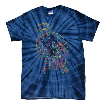 Saxophone Player Abstract Art Tie-Dye T-Shirt