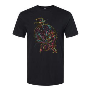 Saxophone Player Abstract Art Softstyle CVC T-Shirt