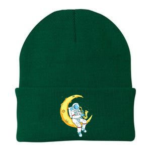 Saxophone Player Astronaut Saxophonist Moon Jazz Musician Knit Cap Winter Beanie