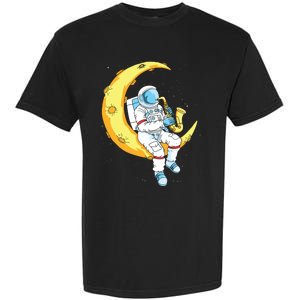 Saxophone Player Astronaut Saxophonist Moon Jazz Musician Garment-Dyed Heavyweight T-Shirt