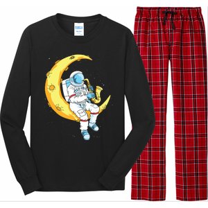 Saxophone Player Astronaut Saxophonist Moon Jazz Musician Long Sleeve Pajama Set