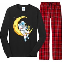 Saxophone Player Astronaut Saxophonist Moon Jazz Musician Long Sleeve Pajama Set