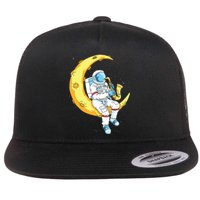 Saxophone Player Astronaut Saxophonist Moon Jazz Musician Flat Bill Trucker Hat