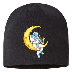 Saxophone Player Astronaut Saxophonist Moon Jazz Musician Sustainable Beanie