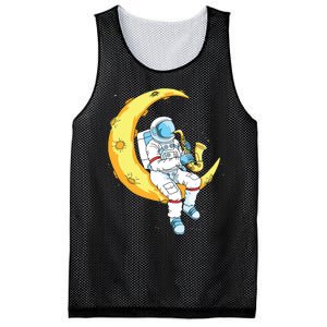 Saxophone Player Astronaut Saxophonist Moon Jazz Musician Mesh Reversible Basketball Jersey Tank