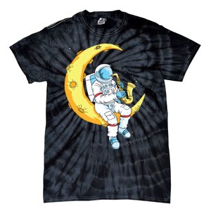 Saxophone Player Astronaut Saxophonist Moon Jazz Musician Tie-Dye T-Shirt