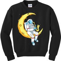 Saxophone Player Astronaut Saxophonist Moon Jazz Musician Kids Sweatshirt