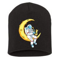 Saxophone Player Astronaut Saxophonist Moon Jazz Musician Short Acrylic Beanie