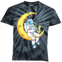 Saxophone Player Astronaut Saxophonist Moon Jazz Musician Kids Tie-Dye T-Shirt