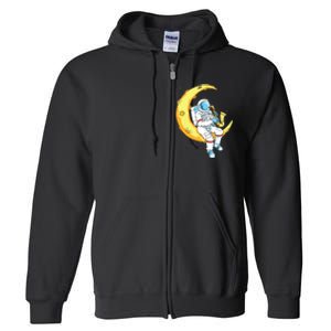 Saxophone Player Astronaut Saxophonist Moon Jazz Musician Full Zip Hoodie