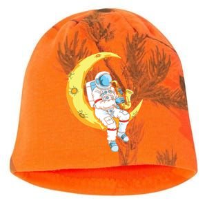 Saxophone Player Astronaut Saxophonist Moon Jazz Musician Kati - Camo Knit Beanie