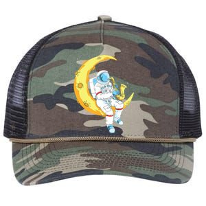 Saxophone Player Astronaut Saxophonist Moon Jazz Musician Retro Rope Trucker Hat Cap