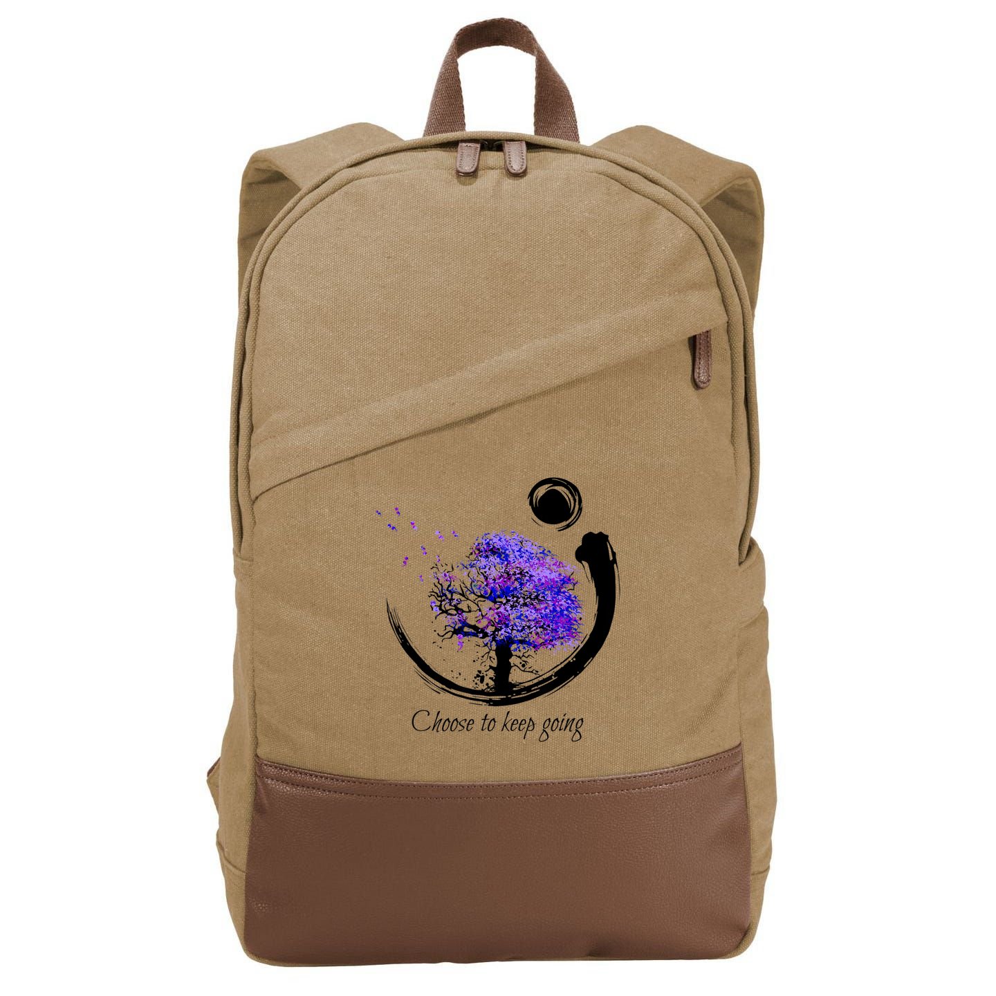 Suicide Prevention Awareness Choose To Keep Going Cotton Canvas Backpack