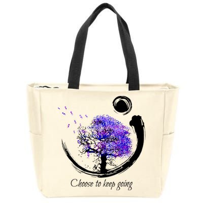 Suicide Prevention Awareness Choose To Keep Going Zip Tote Bag