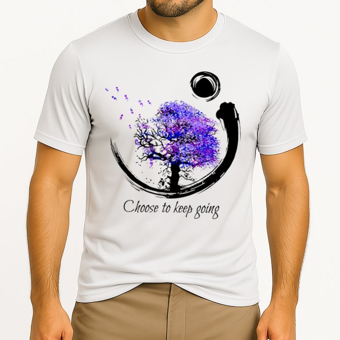 Suicide Prevention Awareness Choose To Keep Going Cooling Performance Crew T-Shirt