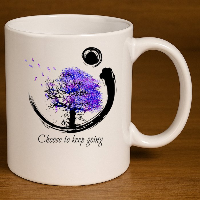 Suicide Prevention Awareness Choose To Keep Going 11oz C Handle Ceramic Mug