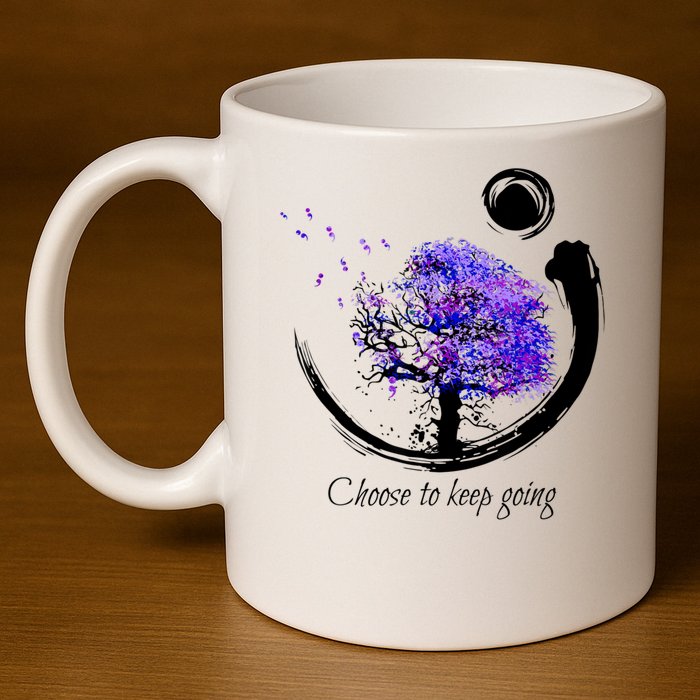 Suicide Prevention Awareness Choose To Keep Going 11oz C Handle Ceramic Mug