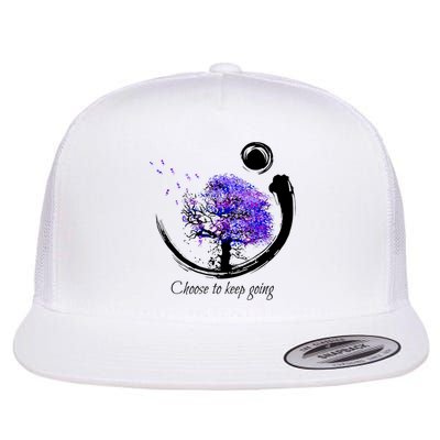Suicide Prevention Awareness Choose To Keep Going Flat Bill Trucker Hat