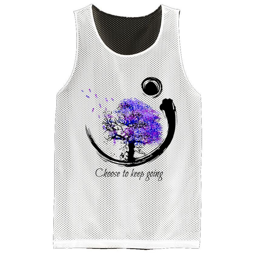 Suicide Prevention Awareness Choose To Keep Going Mesh Reversible Basketball Jersey Tank