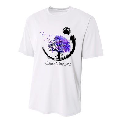 Suicide Prevention Awareness Choose To Keep Going Youth Performance Sprint T-Shirt