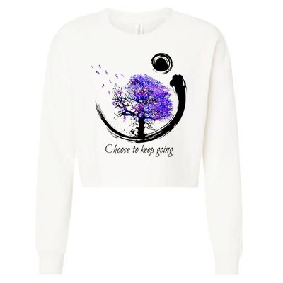 Suicide Prevention Awareness Choose To Keep Going Cropped Pullover Crew