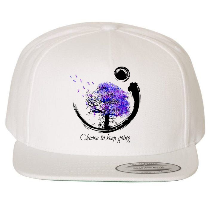 Suicide Prevention Awareness Choose To Keep Going Wool Snapback Cap