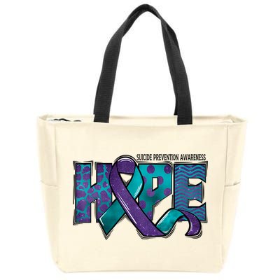 Suicide Prevention Awareness Warrior Hope Ribbon You Matter Zip Tote Bag