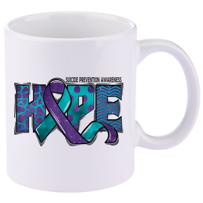 Suicide Prevention Awareness Warrior Hope Ribbon You Matter 11oz C Handle Ceramic Mug