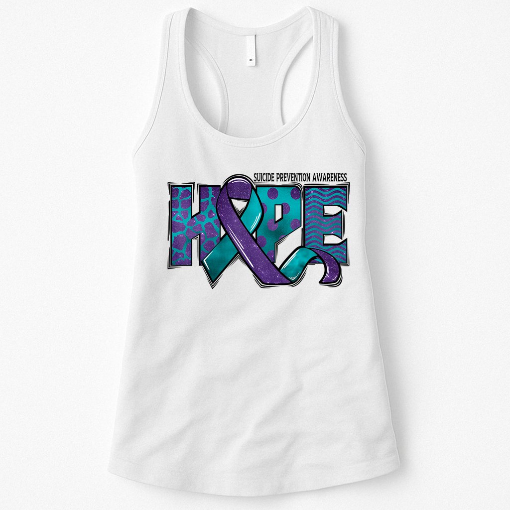 Suicide Prevention Awareness Warrior Hope Ribbon You Matter Womens Tank Top