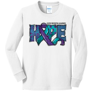 Suicide Prevention Awareness Warrior Hope Ribbon You Matter Kids Long Sleeve Shirt