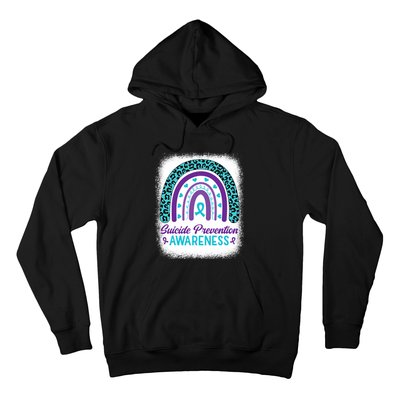 Suicide Prevention Awareness Rainbow Teal & Purple Ribbon Hoodie