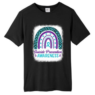 Suicide Prevention Awareness Rainbow Teal & Purple Ribbon Tall Fusion ChromaSoft Performance T-Shirt