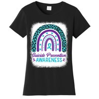 Suicide Prevention Awareness Rainbow Teal & Purple Ribbon Women's T-Shirt