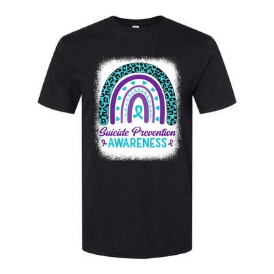 Suicide Prevention Awareness Rainbow Teal & Purple Ribbon Softstyle® CVC T-Shirt