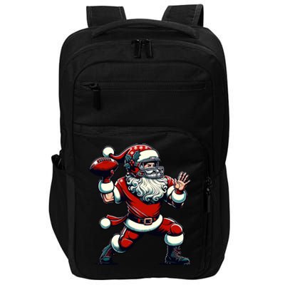 Santa Playing American Football Christmas Impact Tech Backpack