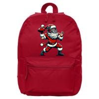 Santa Playing American Football Christmas 16 in Basic Backpack