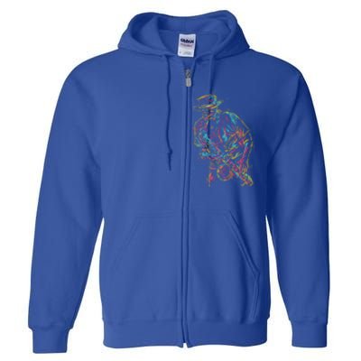 Saxophone Player Abstract Art Gift Full Zip Hoodie