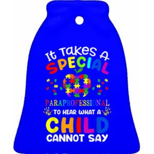 Special Paraprofessional Autism Awareness. Ceramic Bell Ornament