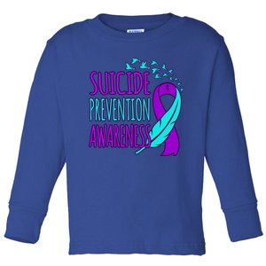 Suicide Prevention Awareness Happy Ribbon Support Graphic Funny Gift Toddler Long Sleeve Shirt