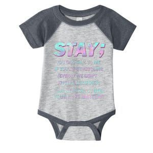 Suicide Prevention Awareness Shirt Stay Your Life Matters Infant Baby Jersey Bodysuit