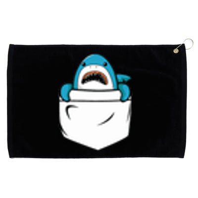 Shark Pocket Animal Pets Funny Shark Gift Men Women Grommeted Golf Towel