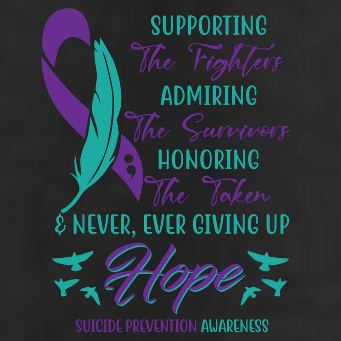 Suicide Prevention Awareness Hope Quote 7 Panel Mesh Trucker Snapback Hat