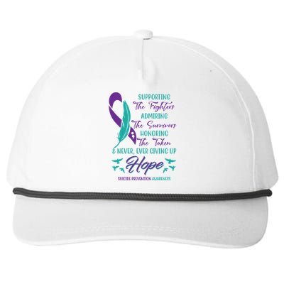 Suicide Prevention Awareness Hope Quote Snapback Five-Panel Rope Hat