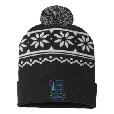 Suicide Prevention Awareness Hope Quote USA-Made Snowflake Beanie