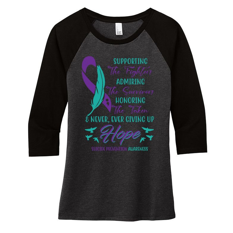 Suicide Prevention Awareness Hope Quote Women's Tri-Blend 3/4-Sleeve Raglan Shirt