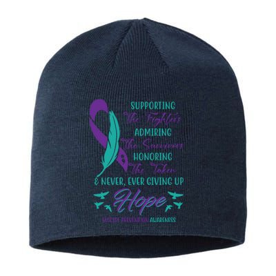 Suicide Prevention Awareness Hope Quote Sustainable Beanie