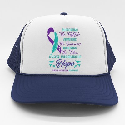 Suicide Prevention Awareness Hope Quote Trucker Hat